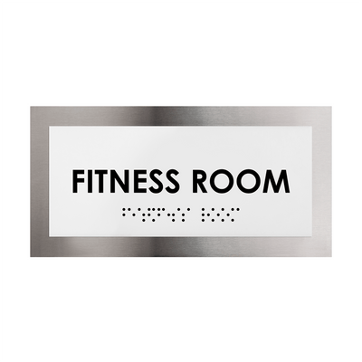 Door Signs - Fitness Room Door Plate - Stainless Steel Sign - "Modern" Design