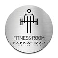 Information Signs - Stainless Steel Fitness Room Sign With Braille - Photo #6
