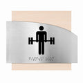 Information Signs - Fitness Room Steel & Wood Sign "Wave" Design - Photo #12