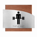 Information Signs - Fitness Room Steel & Wood Sign "Wave" Design - Photo #11