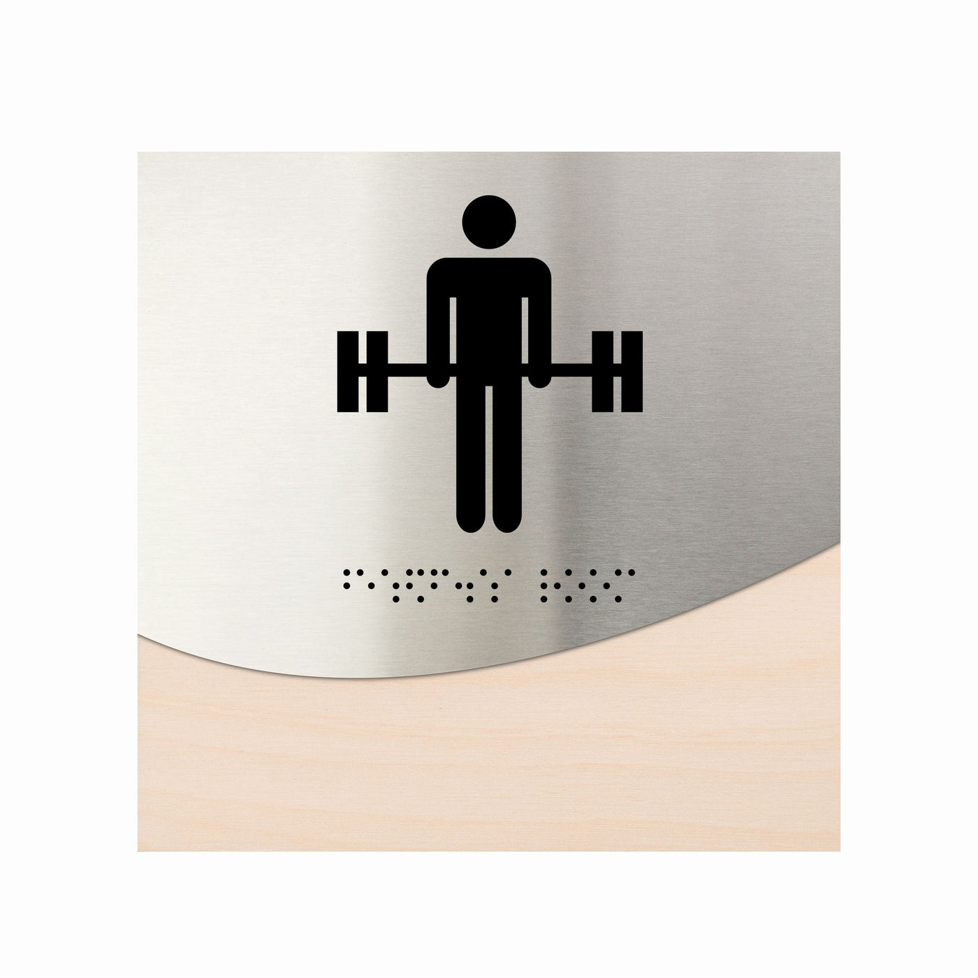 Information Signs - Fitness Room Signs Stainless Steel & Wood "Jure" Design