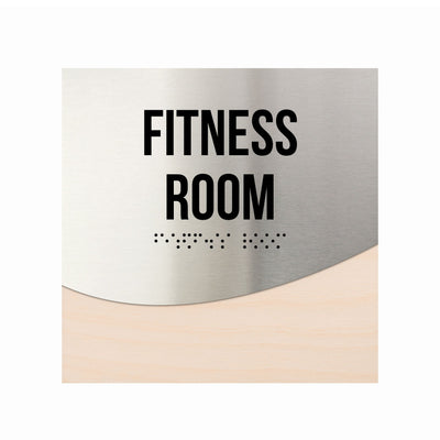 Door Signs - Fitness Room Signs - Stainless Steel & Wood "Jure" Design