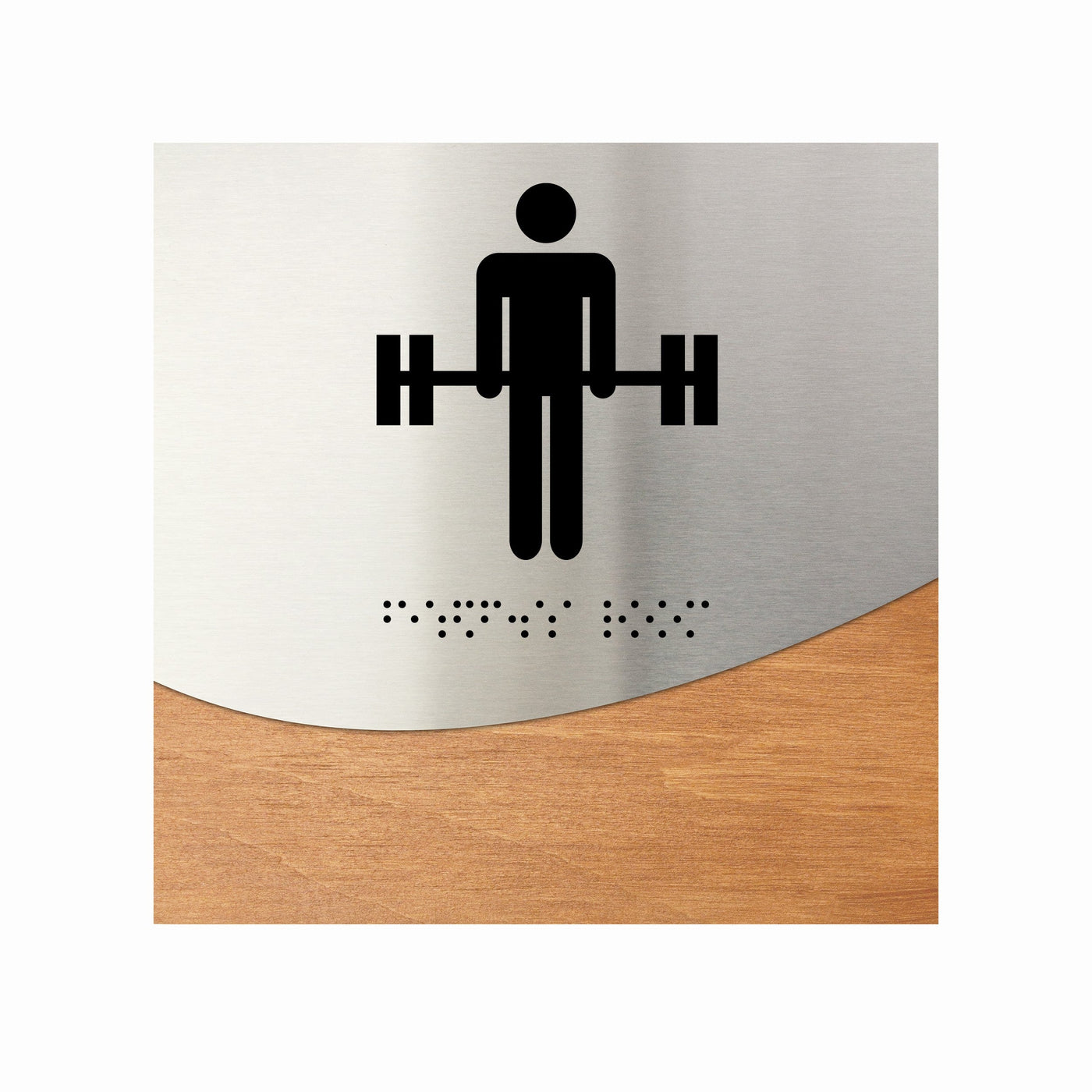 Information Signs - Fitness Room Signs Stainless Steel & Wood "Jure" Design