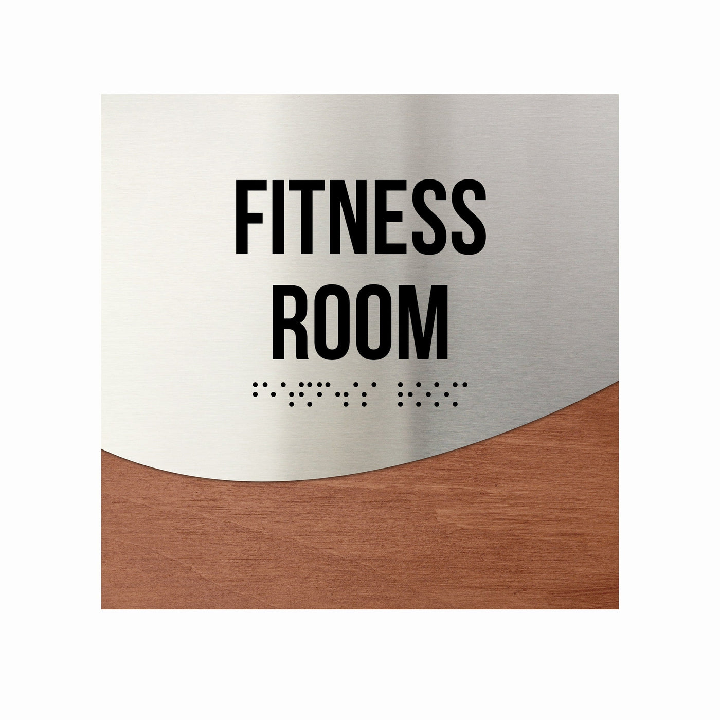 Door Signs - Fitness Room Signs - Stainless Steel & Wood "Jure" Design