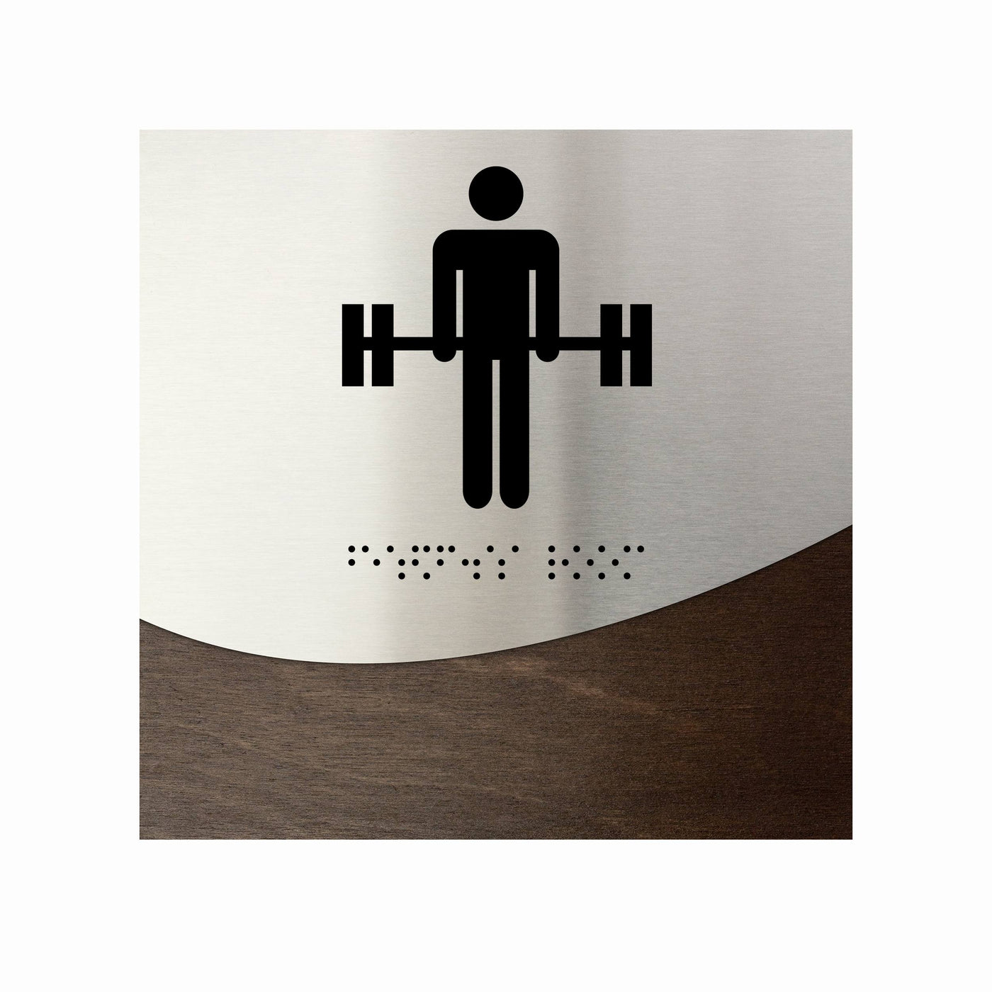 Information Signs - Fitness Room Signs Stainless Steel & Wood "Jure" Design