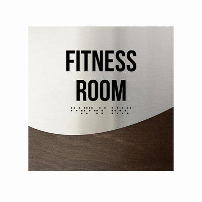 Door Signs - Fitness Room Signs - Stainless Steel & Wood "Jure" Design