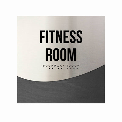 Door Signs - Fitness Room Signs - Stainless Steel & Wood "Jure" Design