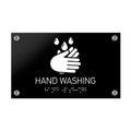 Information Signs - Hand Washing Sign Braille - Black Acrylic - Photo #6