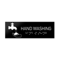 Information Signs - Hand Washing Sign With Braille - Black Acrylic - Photo #2