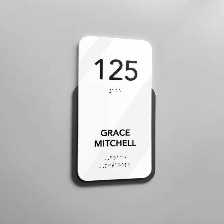 Именная табличка с номером кабинета из акрила —  "Elegant" дизайн