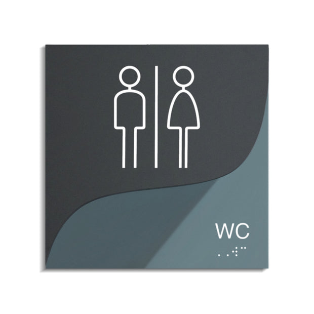 Акриловая табличка "WC" — "Gray Calm" Дизайн