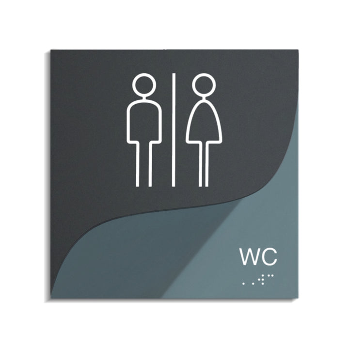 Акрилова табличка "WC" — "Gray Calm" Дизайн
