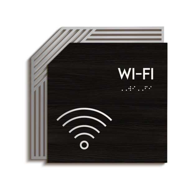 Табличка "Wi-Fi": Дерево и нержавеющая сталь — "Authentic" Дизайн