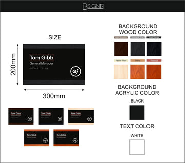 Door Signs - Custom Wood & Acrylic Replaceable Nameplate Door Sign "Buro" Design - Photo #10