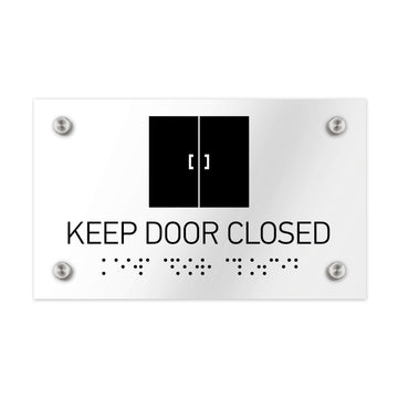 Information Signs - Keep Door Closed Sign Braille - Clear Acrylic - Photo #4