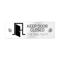 Information Signs - Keep Door Closed Sign With Braille - Clear Acrylic - Photo #2