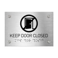 Information Signs - Keep Door Closed Sign Braille - Stainless Steel - Photo #5