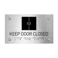 Information Signs - Keep Door Closed Sign Braille - Stainless Steel - Photo #6