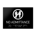 Information Signs - No Admittance Sign Braille - Black Acrylic - Photo #3