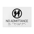 Information Signs - No Admittance Sign Braille - White Acrylic - Photo #2