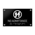 Information Signs - No Admittance Sign Braille - Black Acrylic - Photo #6