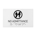 Information Signs - No Admittance Sign Braille - White Acrylic - Photo #4