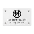 Information Signs - No Admittance Sign Braille - White Acrylic - Photo #6