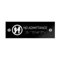 Information Signs - No Admittance Sign With Braille - Black Acrylic - Photo #3