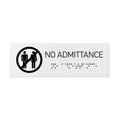 Information Signs - No Admittance Sign With Braille - White Acrylic - Photo #2