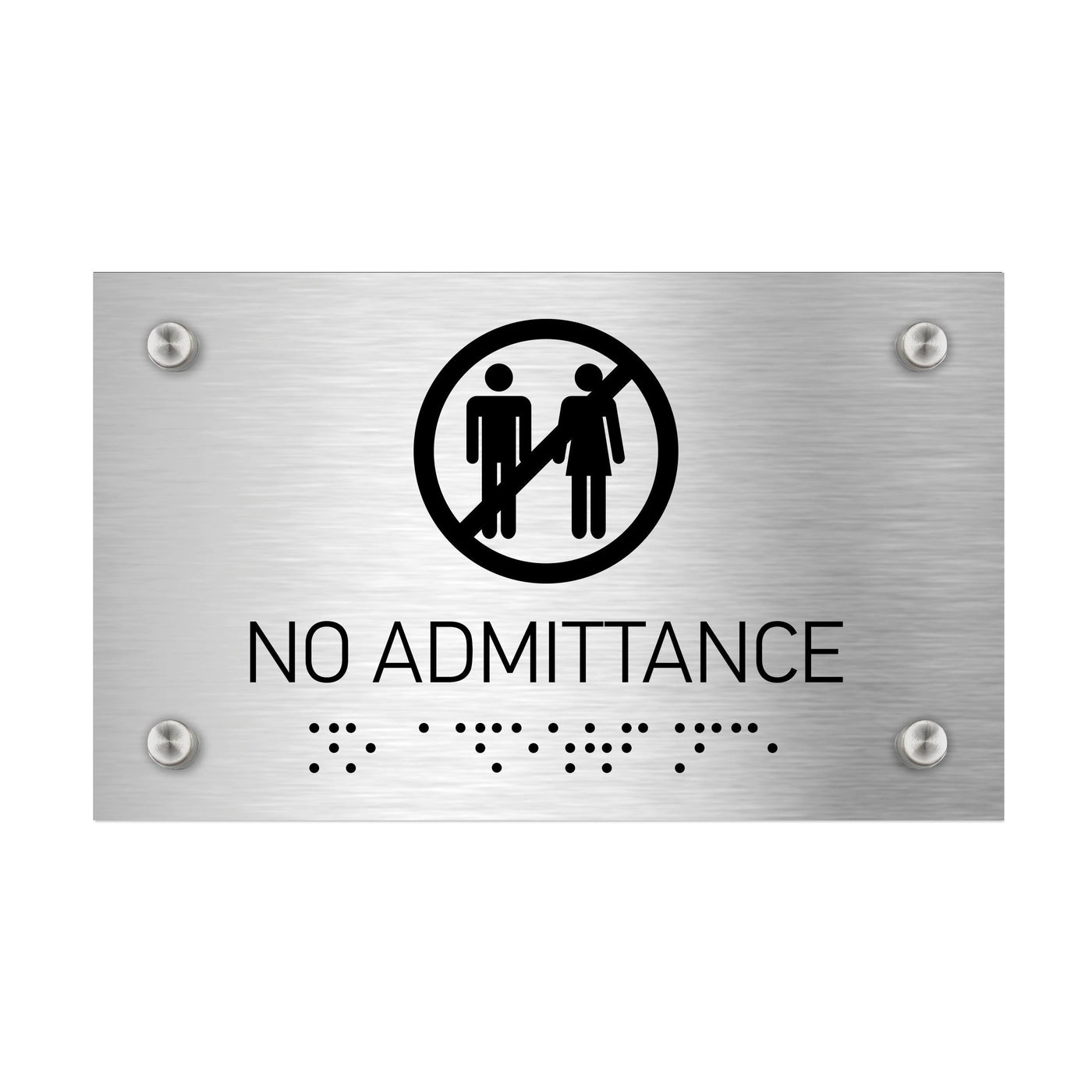 Information Signs - No Admittance Sign Braille - Stainless Steel