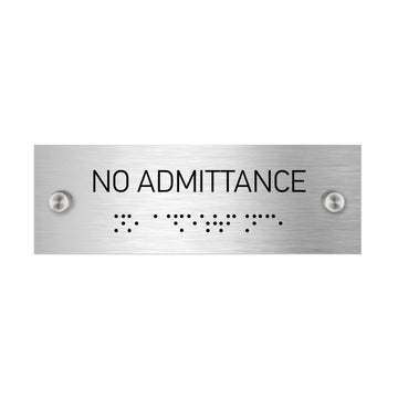 Information Signs - No Admittance Sign With Braille - Stainless Steel - Photo #3