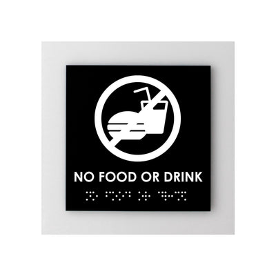 Information Signs - No Food Or Drink Acrylic Sign "Simple" Design