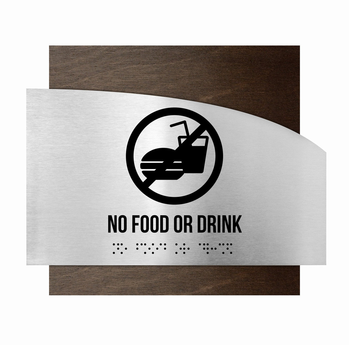 Information Signs - Wooden No Food Or Drink Sing "Wave" Design