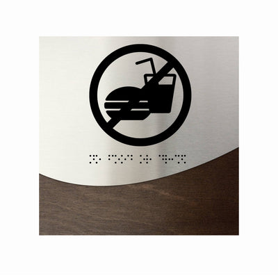 Information Signs - No Food Or Drink Sign Steel & Wood "Jure" Design