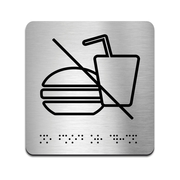 Табличка "Вход с едой и напитками запрещен" — Нержавеющая сталь