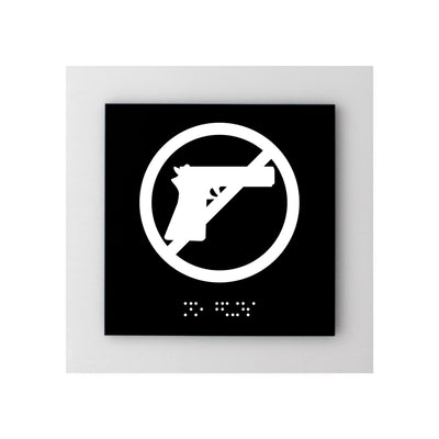 Information Signs - Acrylic No Guns Sign "Simple" Design