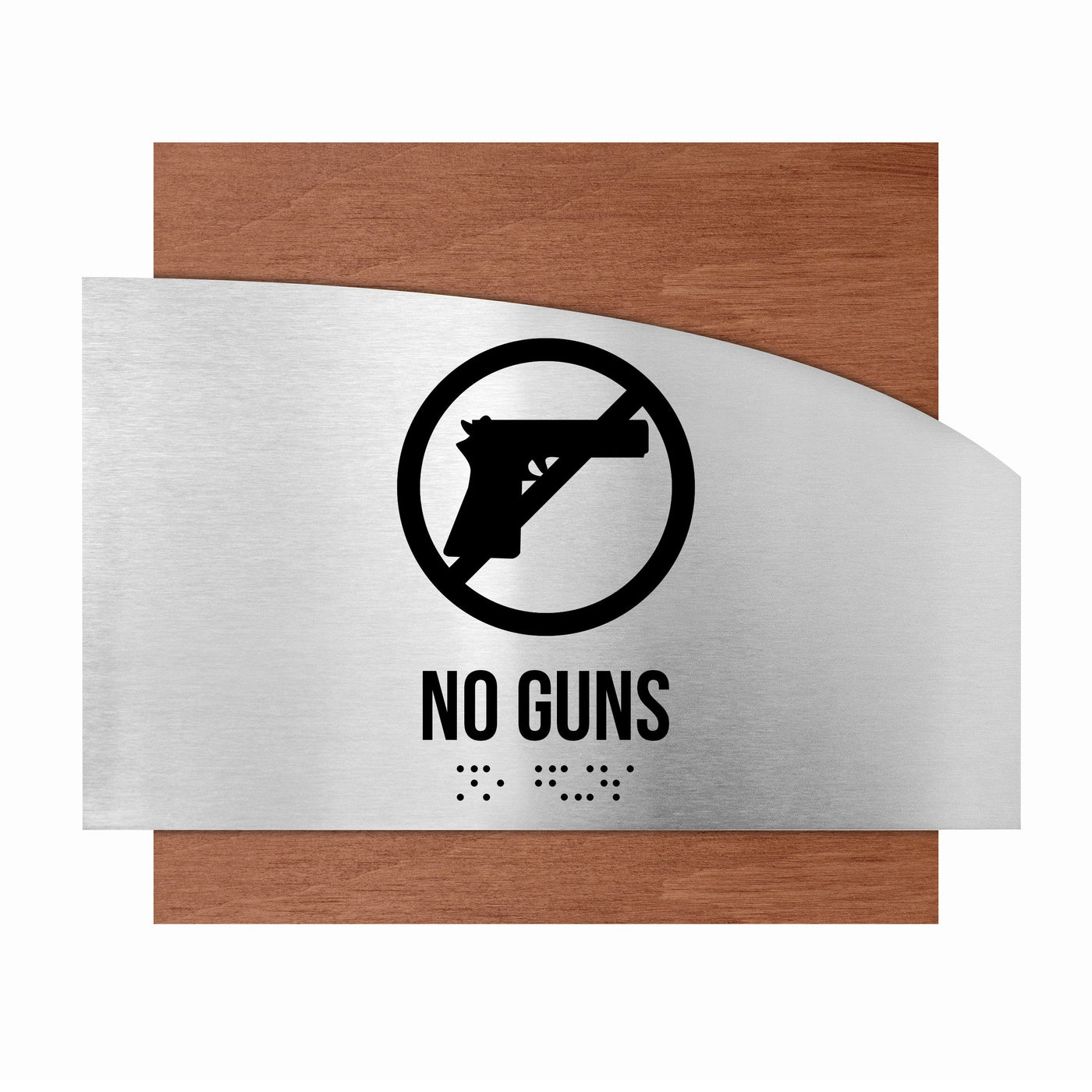 Door Signs - No Guns Sing Wood "Wave" Design