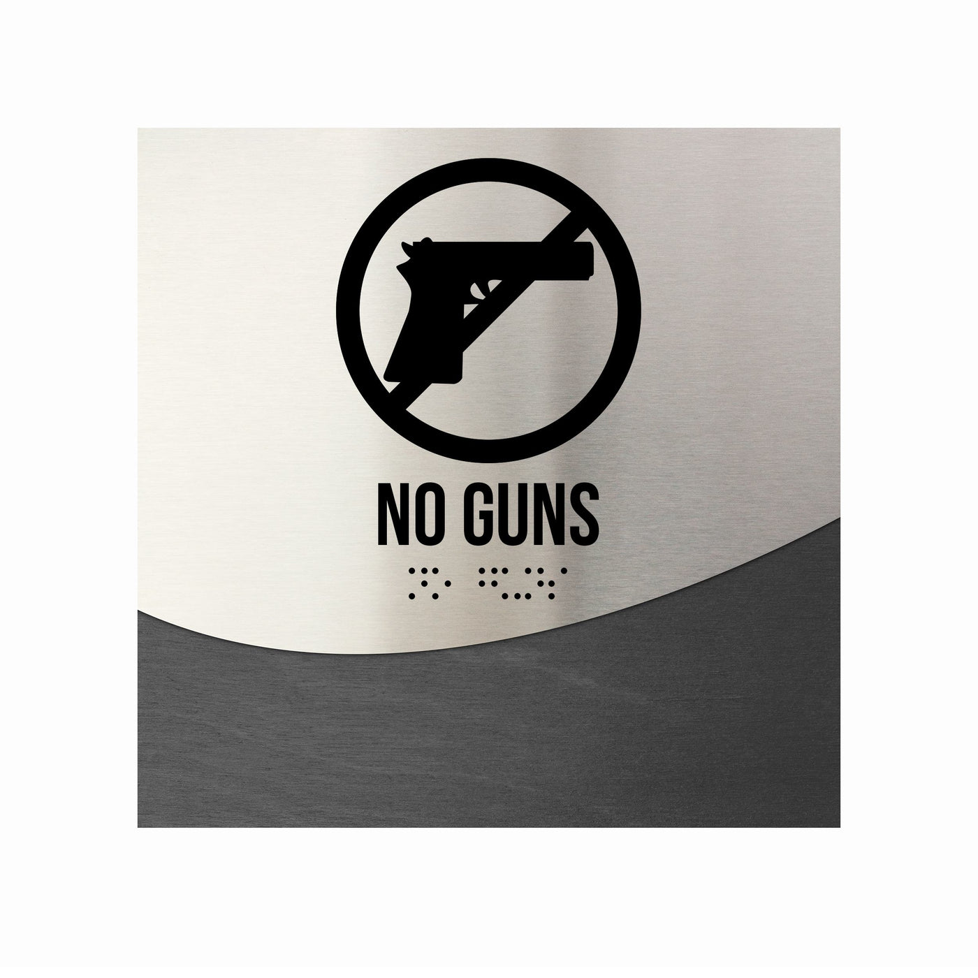 Door Signs - No Guns Sign Steel & Wood "Jure" Design