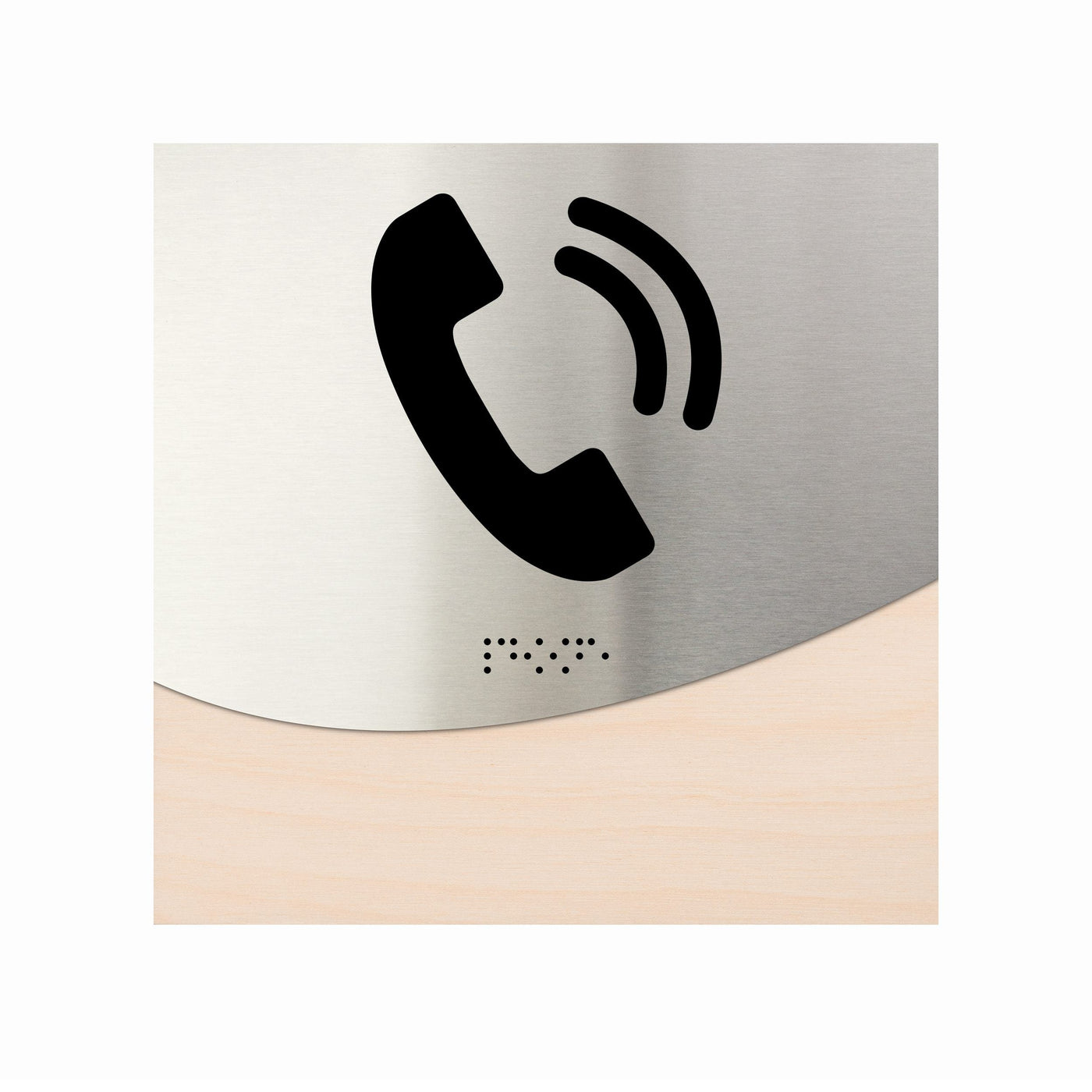 Door Signs - Phone Sign - Wood & Stainless Steel Door Plate "Jure" Design