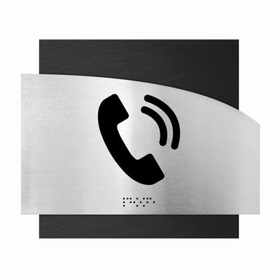 Door Signs - Phone Signs - Wood & Stainless Stee Plate - "Wave" Design