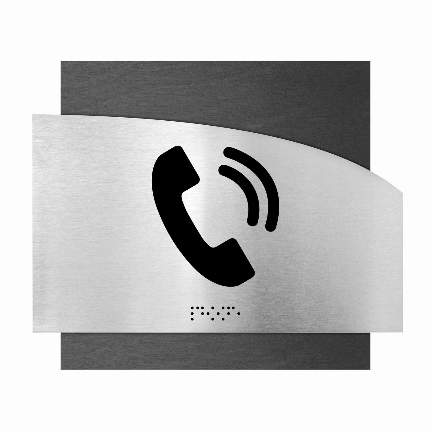 Door Signs - Phone Signs - Wood & Stainless Stee Plate - "Wave" Design