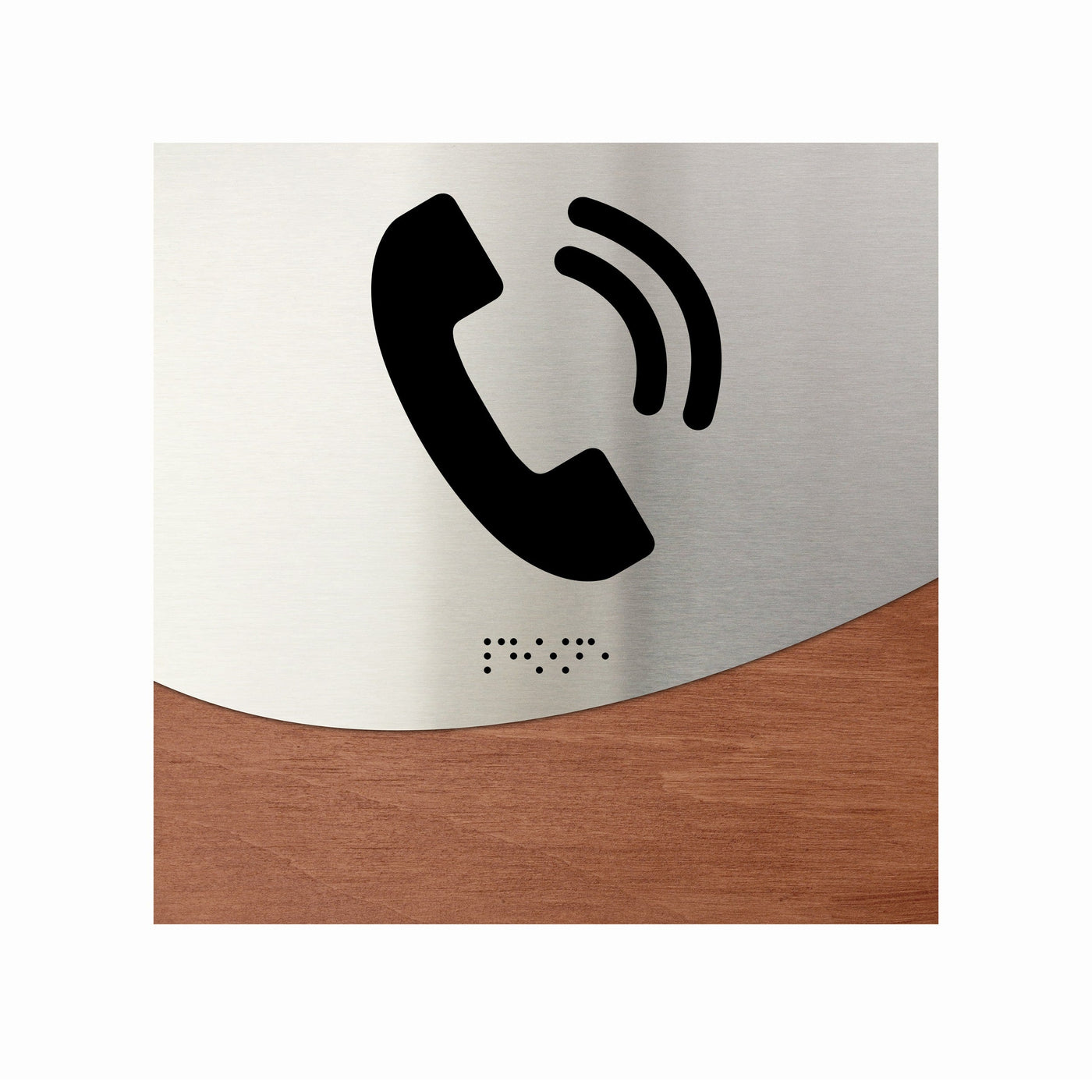 Door Signs - Phone Sign - Wood & Stainless Steel Door Plate "Jure" Design