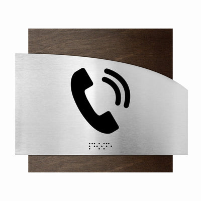 Door Signs - Phone Signs - Wood & Stainless Stee Plate - "Wave" Design