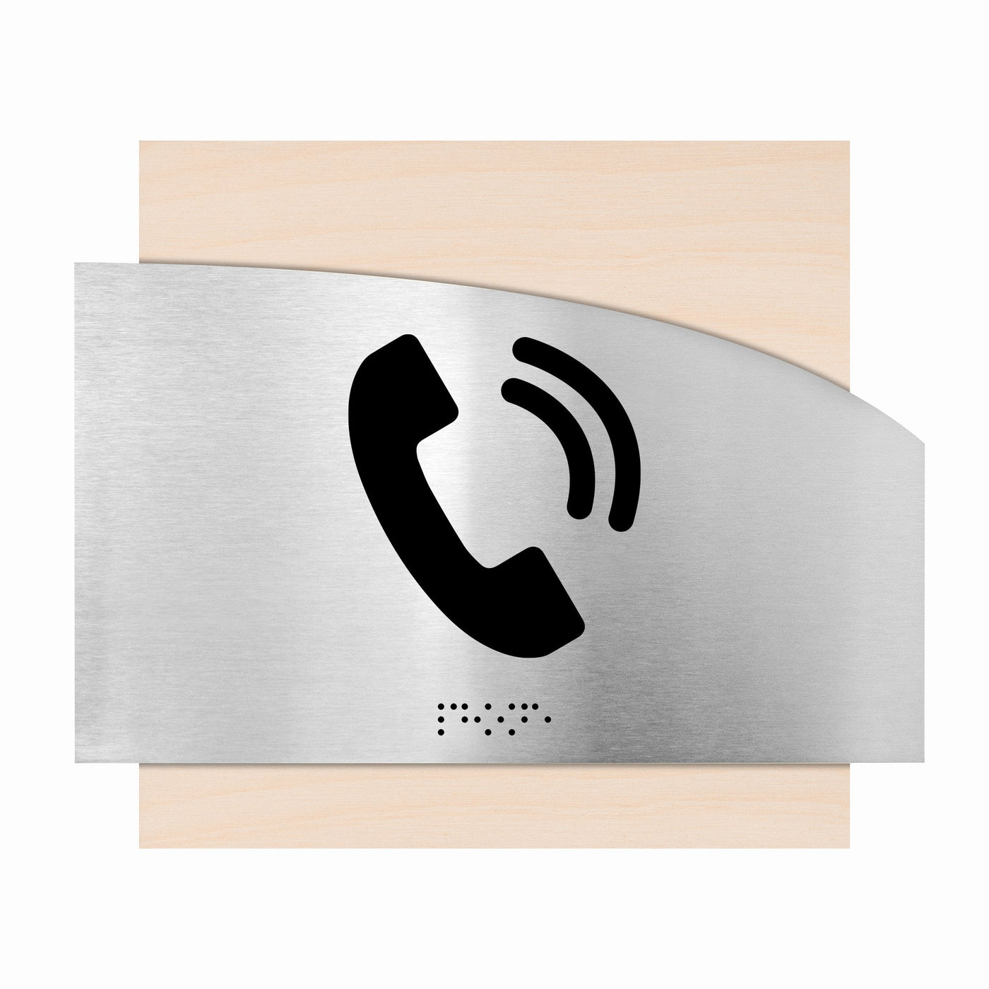 Door Signs - Phone Signs - Wood & Stainless Stee Plate - "Wave" Design