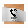 Door Signs - Phone Signs - Stainless Steel & Wood Plate - "Wave" Design - Photo #12