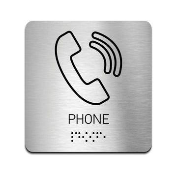 Information Signs - Stainless Steel Phone Sign With Braille - Photo #5
