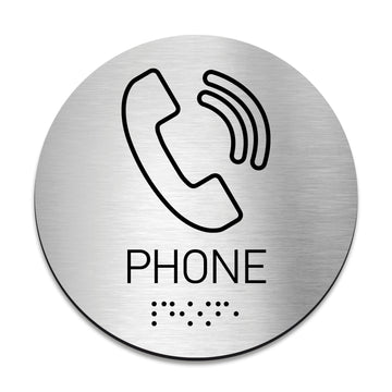 Information Signs - Stainless Steel Phone Sign With Braille - Photo #6