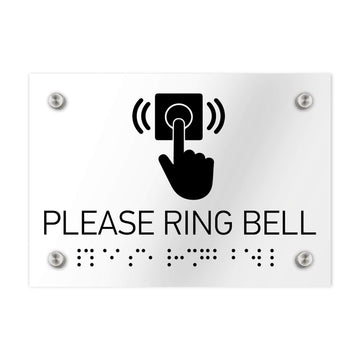 Information Signs - Please Ring Bell Sign Braille - Clear Acrylic - Photo #3