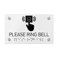 Information Signs - Please Ring Bell Sign Braille - White Acrylic - Photo #3