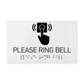 Information Signs - Please Ring Bell Sign Braille - White Acrylic - Photo #4